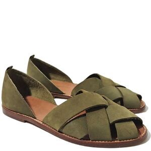 Calvin Klein "Sport" Suede D'Orsay ballerina Flats Leather Sole LIKE NEW  SZ 5.5